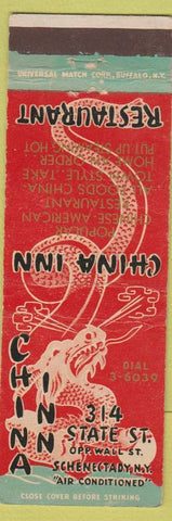 Matchbook Cover - China Inn Schenectady NY Chinese