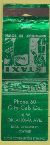 Matchbook Cover - City Cab taxi low phone # WEAR