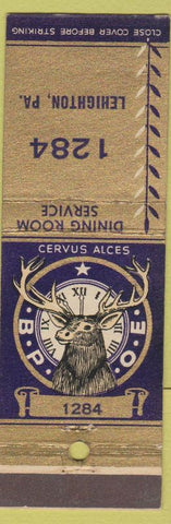 Matchbook Cover - Elks Club Lehighton PA