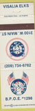 Matchbook Cover - Elks Club Visalia CA