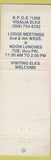 Matchbook Cover - Elks Club Visalia CA