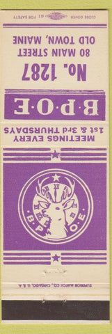 Matchbook Cover - Elks Club Old Town ME
