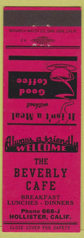 Matchbook Cover - Beverly Cafe Hollister CA low phone #