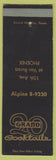 Matchbook Cover - 20 Grand Cocktails Phoenix AZ SAMPLE