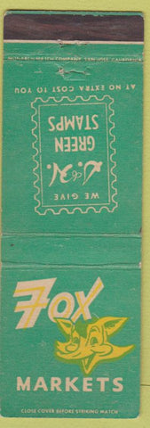 Matchbook Cover - Fox Markets S&H Green Stamps