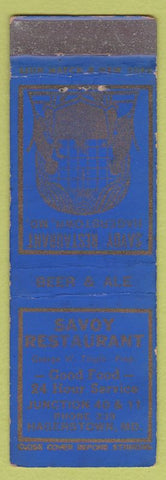 Matchbook Cover - Savoy Restaurant Hagerstown MD low phone #