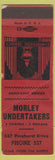 Matchbook Cover - Morley Undertaking low phone # WORN SAMPLE