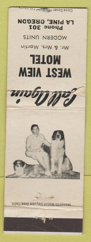 Matchbook Cover - West View Motel La Pine OR low phone #