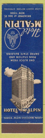 Matchbook Cover - Hotel McAlpin New York City