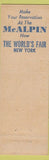 Matchbook Cover - Hotel McAlpin New York City