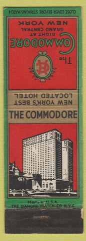 Matchbook Cover - Commodore Hotel New York City