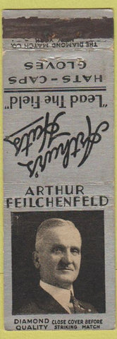Matchbook Cover - Arthur Feilchenfeld Arthur's Hats DQ Chicago IL