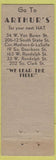 Matchbook Cover - Arthur Feilchenfeld Arthur's Hats DQ Chicago IL