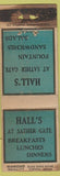 Matchbook Cover - Hall's Fountain DQ WORN