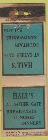 Matchbook Cover - Hall's Fountain DQ WORN
