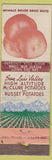 Matchbook Cover - San Luis Valley Potatoes Colorado Monte Vista