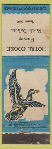 Matchbook Cover - Hotel Cooke Harvey ND low phone # WEAR