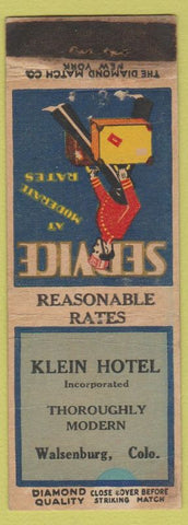 Matchbook Cover - Klein Hotel Walsenburg Colorado DQ WEAR