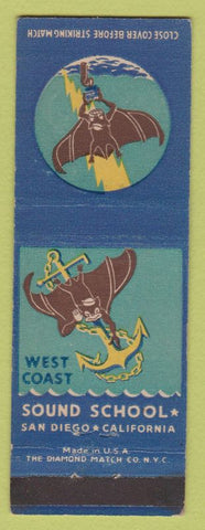 Matchbook Cover - West Coast Sound School San Diego CA military