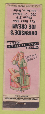 Matchbook Cover Chirnside's Ice Cream Fairbury NE low phone Keg Root Beer pinup