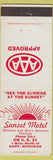 Matchbook Cover - Sunset Motel Hart MI