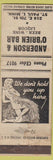 Matchbook Cover - Anderson O'Brien Bar St Paul MN girlie WORN