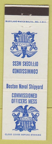 Matchbook Cover - Officers' Mess Boston MA Naval Shipyard
