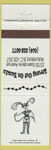 Matchbook Cover - Strung Out on Beads Abbotsford BC girlie