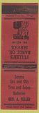 Matchbook Cover - Sunoco oil gas Geo Fuller