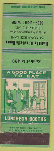 Matchbook Cover - Little Dutch Inn Rockville MD low phone # WEAR