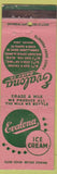 Matchbook Cover - Evalona Ice Cream Milk Denver Colorado WORN