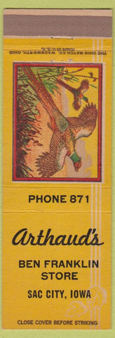 Matchbook Cover - Arthaud's Ben Franklin Store Sac City IA