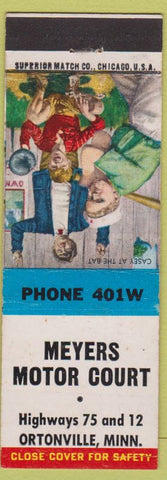 Matchbook Cover - Meyers Motor Court Ortonville MN  low phone #