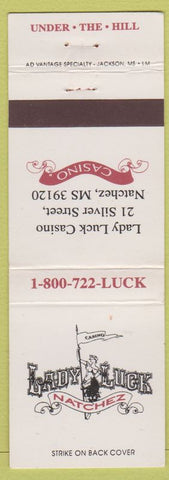 Matchbook Cover - Lady Luck Casino Natchez MS girlie