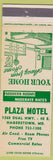 Matchbook Cover - Plaza Motel Hagerstown MD