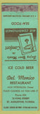 Matchbook Cover - Del Monico Restaurant St Augustine FL low phone
