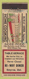 Matchbook Cover - Hi Way Diner Smyrna DE
