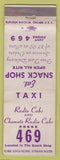 Matchbook Cover - Radio Cabs Taxi low phone # Chanute