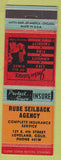 Matchbook Cover - Rube Seilback Insurance Loveland Colorado