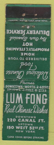 Matchbook Cover - Lum Fong Chinese Restaurant New York City WEAR