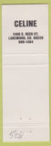 Matchbook Cover - Celine Lakewood Colorado girlie
