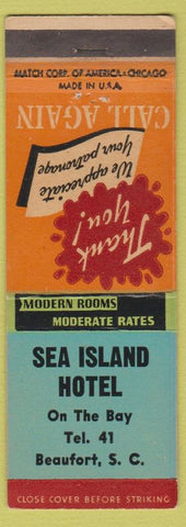 Matchbook Cover - Sea Island Hotel Beaufort SC