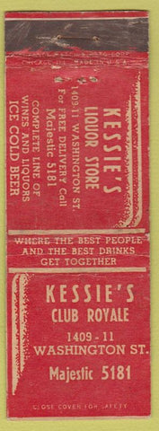 Matchbook Cover - Kessie's Club Royale ADVANCE girlie back liquor