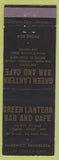 Matchbook Cover - Green Lantern Bar Cafe Hardwick MN low phone #