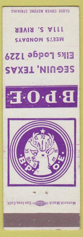 Matchbook Cover - Elks Club Seguin TX
