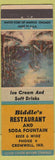 Matchbook Cover - Biddle's Restaurant Cromwell IN low phone #
