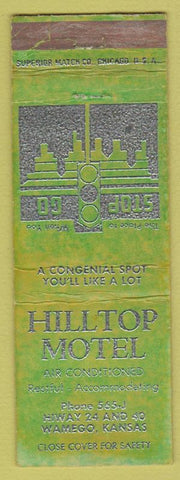 Matchbook Cover - Hilltop Motel Wamego KS low phone #