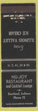 Matchbook Cover - Nu Joy Kentland IN low phone # Illniois Valley Ice Cream