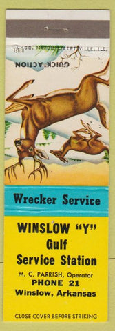 Matchbook Cover - Winslow Y Gulf oil gas low phone Winslow AR