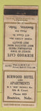 Matchbook Cover - Burwood Hotel Beatrice NE low phone # WEAR